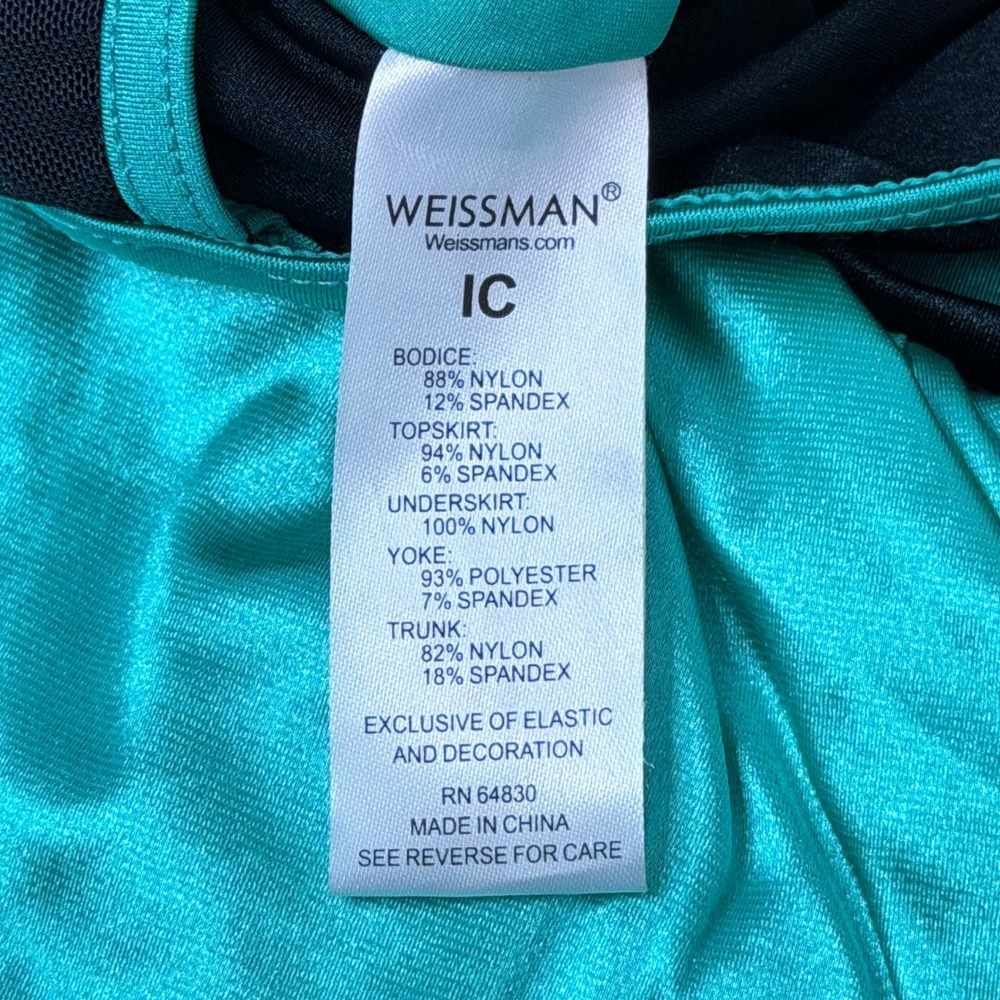 Weissman Teal Sequin Lace Dance Costume IC 7/8 + Headpiece‎ - Picture 9 of 10